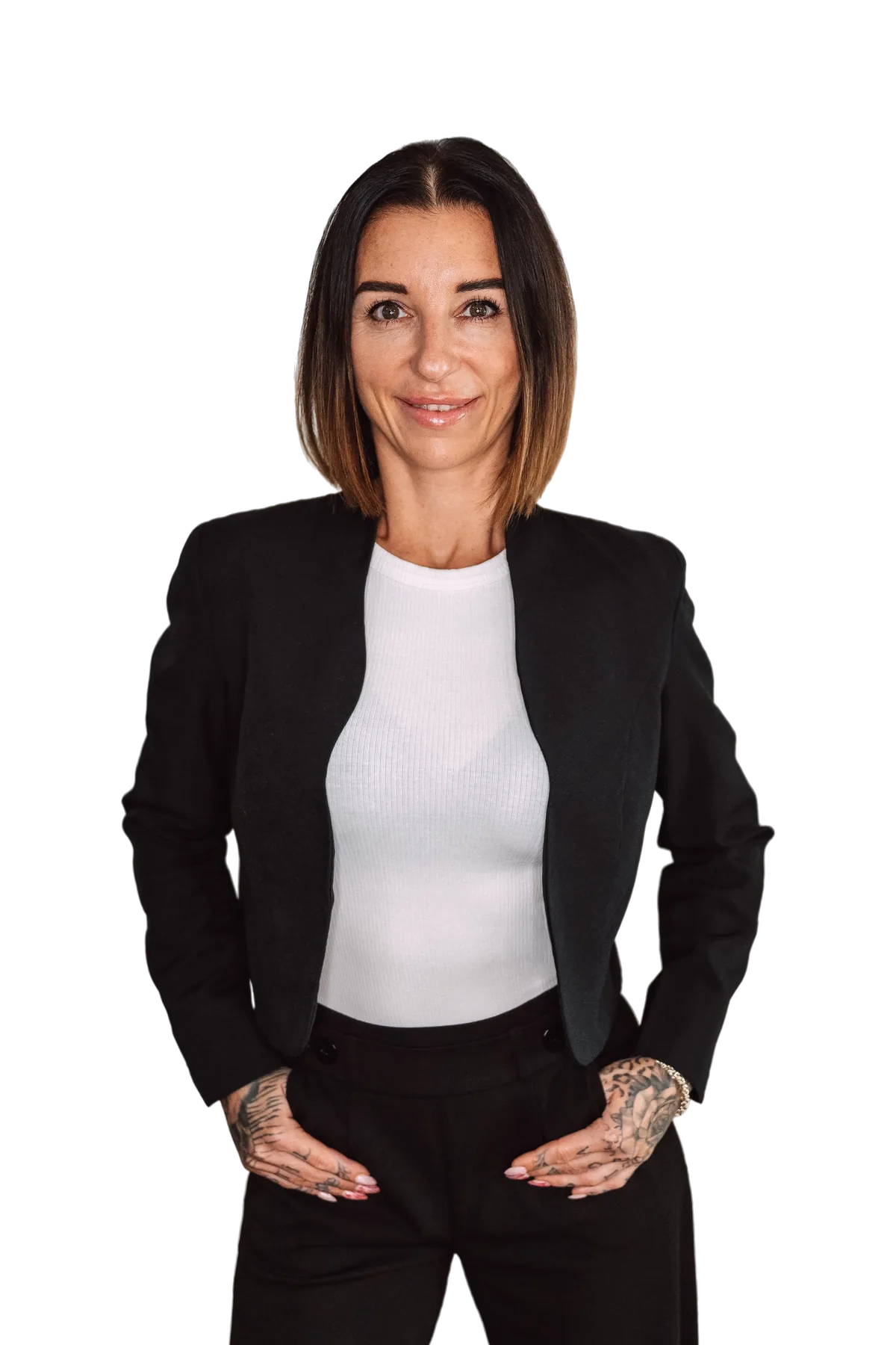 Vanessa Kollien, Inhaberin des BeautyPlaceBuxtehude, im schwarzen Blazer